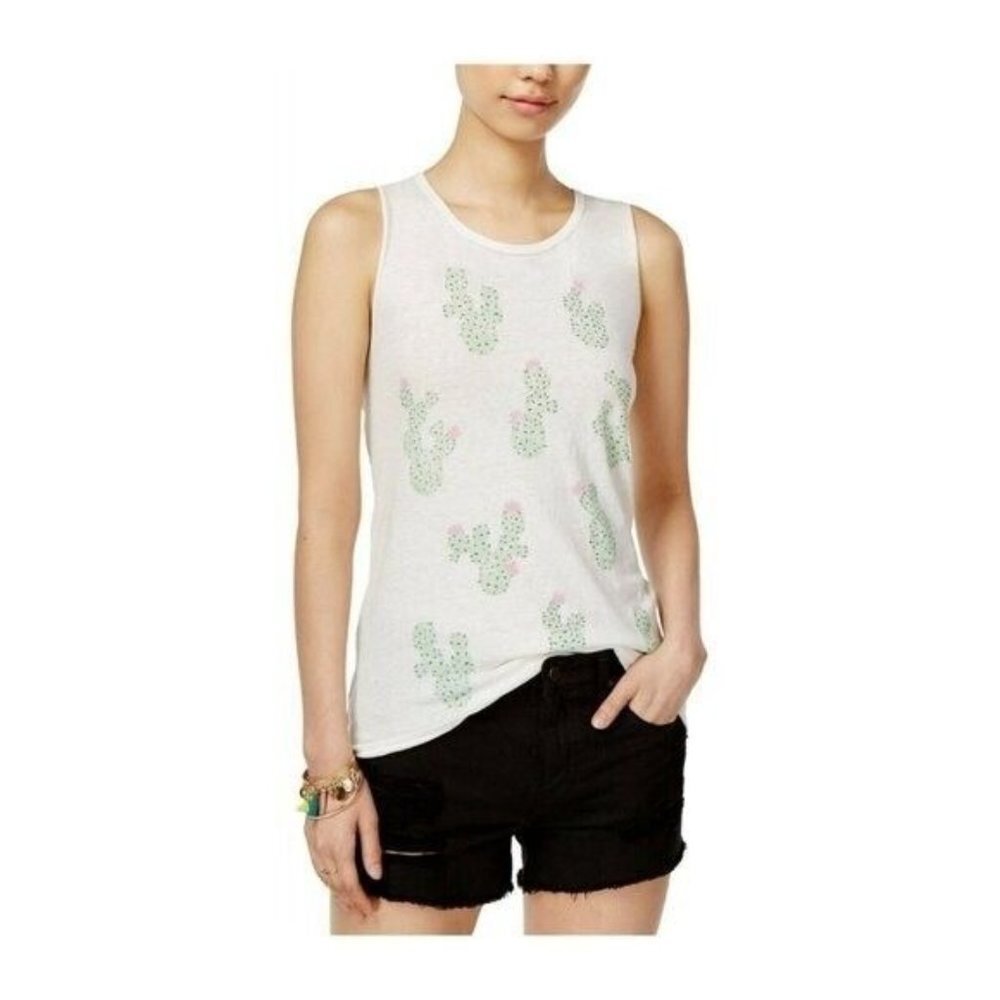Junk Food Womens Cactus Printed Wide Strap Sleeveless Graphic Tank Top Size M